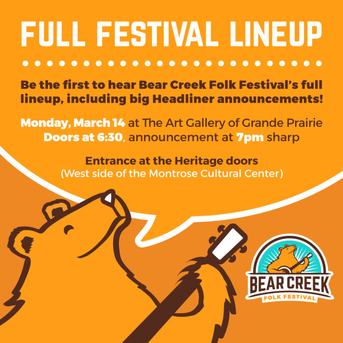 Festival Announcement Bear Creek Folk Festival